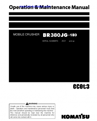 BR380JG-1(JPN)-TIER3 S/N 2621-UP Operation manual (English)