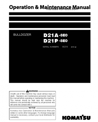 D21A-8(JPN)-INTERIM TIER4 S/N 90219-UP Operation manual (English)