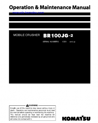 BR100JG-2(JPN) S/N 1301-UP Operation manual (English)