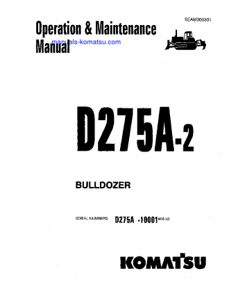 D275A-2(JPN) S/N 10001-10126 Operation manual (English)