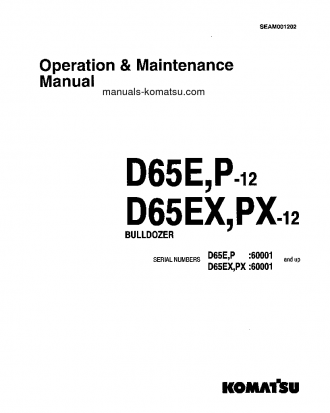 D65P-12(JPN) S/N 60001-60390 Operation manual (English)