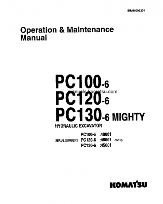 PC130-6(JPN) S/N 45001-UP Operation manual (English)