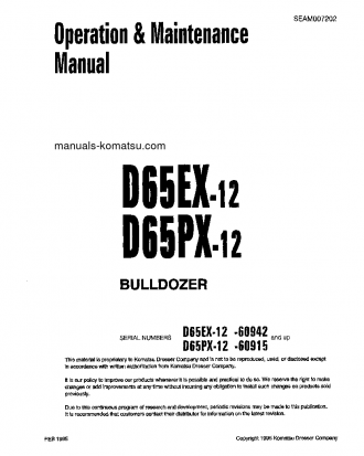 D65PX-12(JPN) S/N 60915-61368 Operation manual (English)