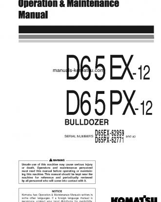 D65PX-12(JPN) S/N 62771-63303 Operation manual (English)