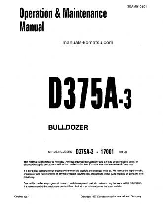 D375A-3(JPN)-6-TRACK ROLLER S/N 17001-UP Operation manual (English)