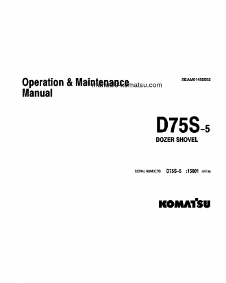 D75S-5(JPN) S/N 15001-16537 Operation manual (English)