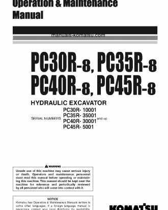 PC35R-8(JPN) S/N 35001-UP Operation manual (English)