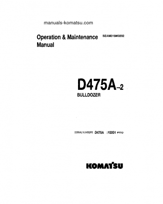 D475A-2(JPN) S/N 10201-10281 Operation manual (English)
