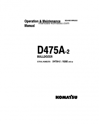 D475A-2(JPN) S/N 10282-10364 Operation manual (English)