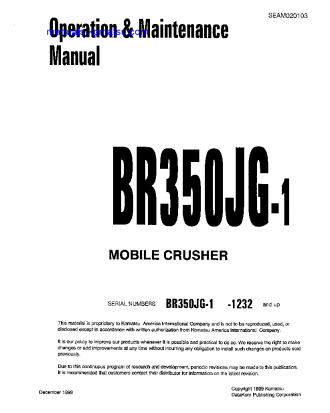 BR350JG-1(JPN) S/N 1232-UP Operation manual (English)