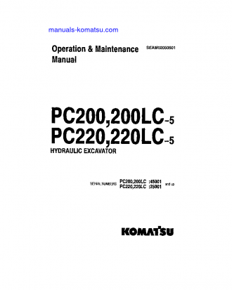 PC220-5(JPN) S/N 35001-36613 Operation manual (English)