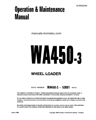 WA450L-3(JPN) S/N 53001-UP Operation manual (English)