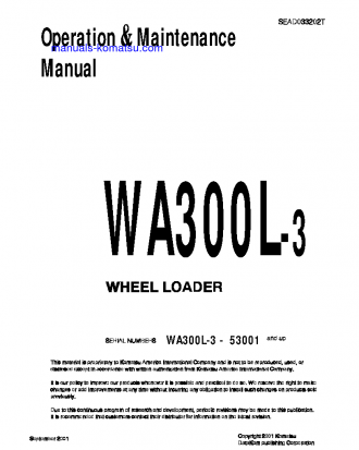 WA300L-3(JPN) S/N 53001-UP Operation manual (English)