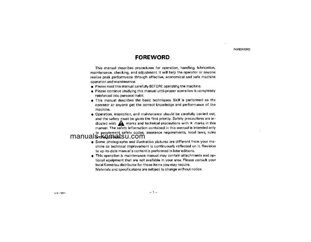 Protected: WD600-1(JPN) S/N 10001-UP Operation manual (English)