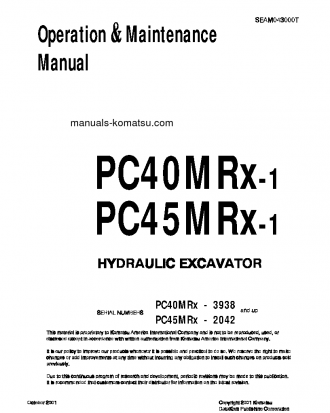 PC40MRX-1(JPN) S/N 3938-5500 Operation manual (English)