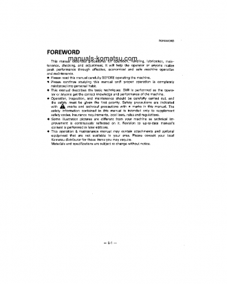 HD465-5(JPN) S/N 4001-4650 Operation manual (English)
