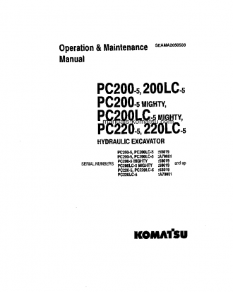 PC220-5(JPN) S/N 36614-UP Operation manual (English)