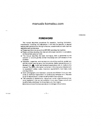 WA500-1(USA)-L S/N 20051-20130 Operation manual (English)