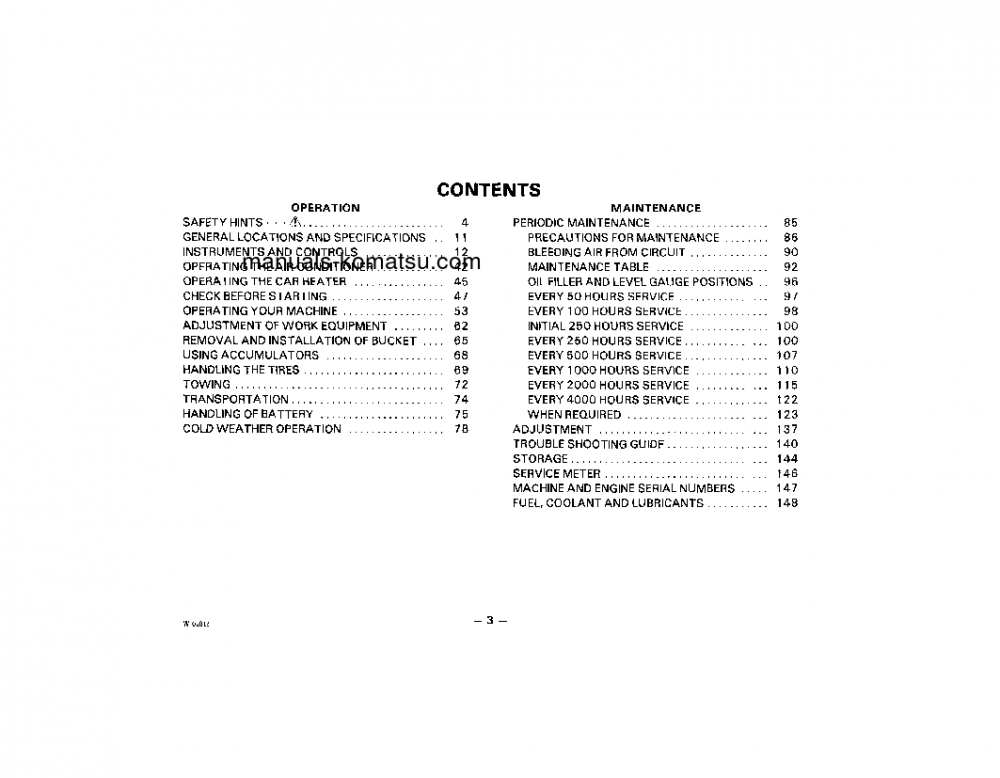 Protected: WA600-1(USA)-L S/N A10033-UP Operation manual (English)