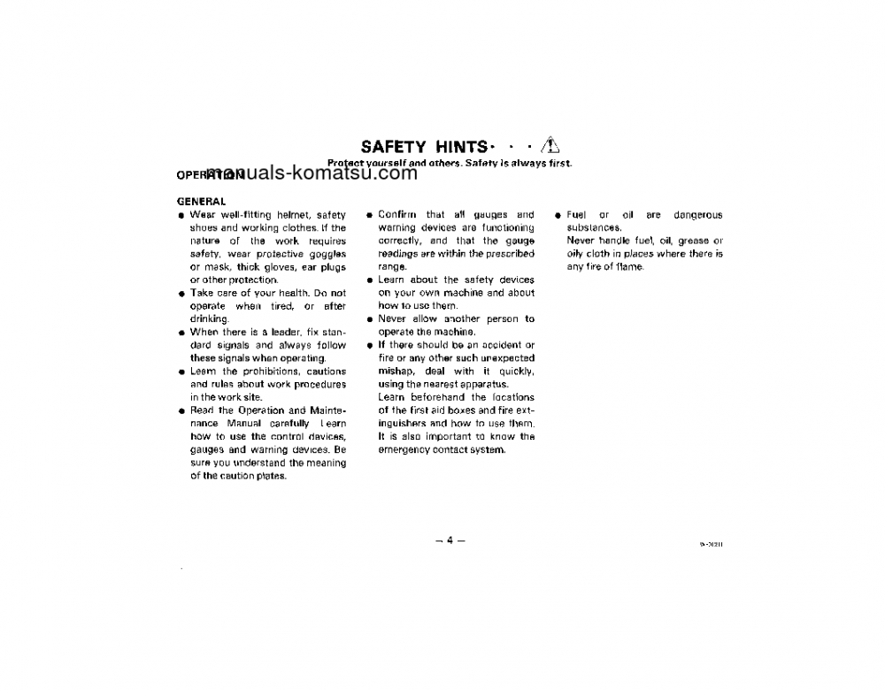 Protected: WA600-1(USA)-L S/N A10033-UP Operation manual (English)