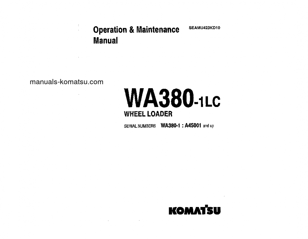 Protected: WA380-1(JPN)-LC S/N A45001-UP Operation manual (English)