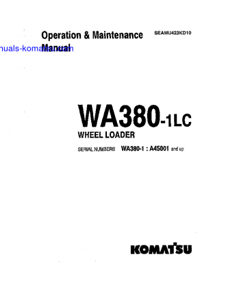 WA380-1(JPN)-LC S/N A45001-UP Operation manual (English)