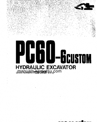 PC60-6(JPN)-CUSTOM S/N 34101-UP Operation manual (English)