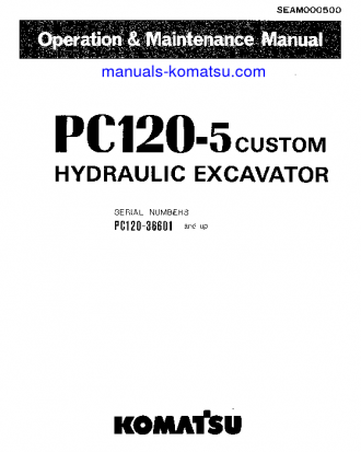 PC120-5(JPN)-CUSTOM S/N 36601-UP Operation manual (English)