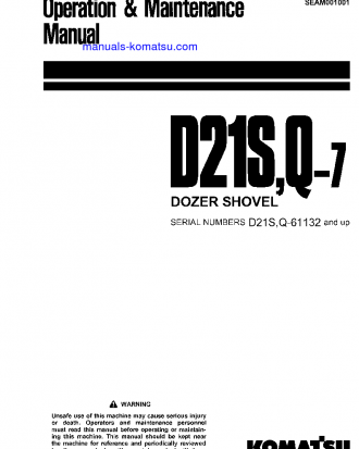 D21Q-7(JPN) S/N 61132-UP Operation manual (English)