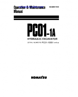 PC01-1(JPN)-A S/N 10001-14000 Operation manual (English)
