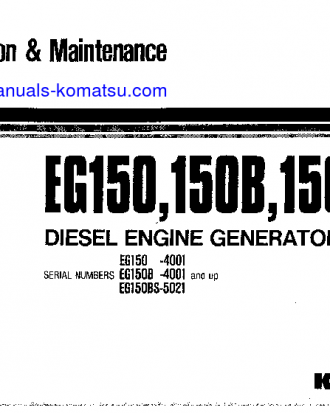 EG150-5(JPN) S/N 4001-6000 Operation manual (English)