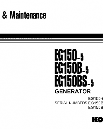 EG150-5(JPN) S/N 6001-UP Operation manual (English)