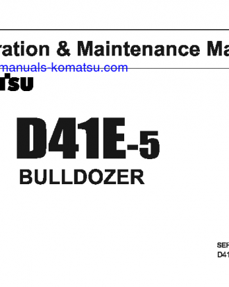 D41E-5(JPN) S/N 10228-UP Operation manual (English)