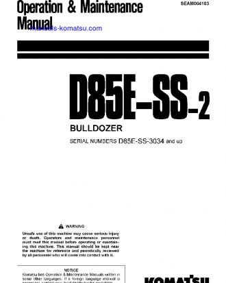D85ESS-2(JPN) S/N 3034-UP Operation manual (English)