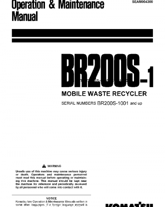 BR200S-1(JPN) S/N 1001-UP Operation manual (English)
