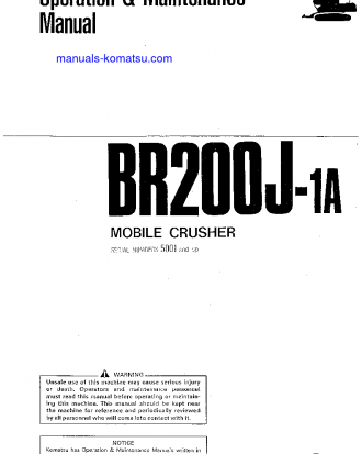 BR200J-1(JPN)-FOR KOREA S/N 5001-UP Operation manual (English)