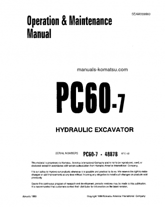 PC60-7(JPN) S/N 48878-52373 Operation manual (English)