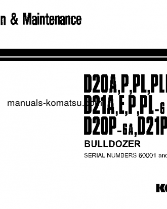 D20A-6(JPN) S/N 60001-UP Operation manual (English)
