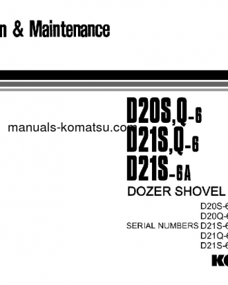 D21S-6(JPN) S/N 60178-UP Operation manual (English)