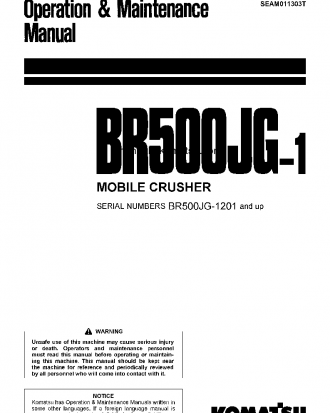 BR500JG-1(JPN) S/N 1201-UP Operation manual (English)