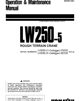LW250-5(JPN)-H-TYPE S/N 53025-UP Operation manual (English)
