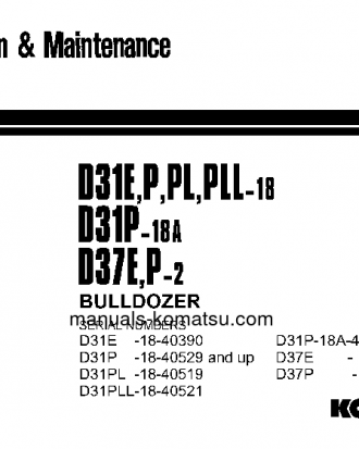 D31P-18(JPN) S/N 40529-UP Operation manual (English)