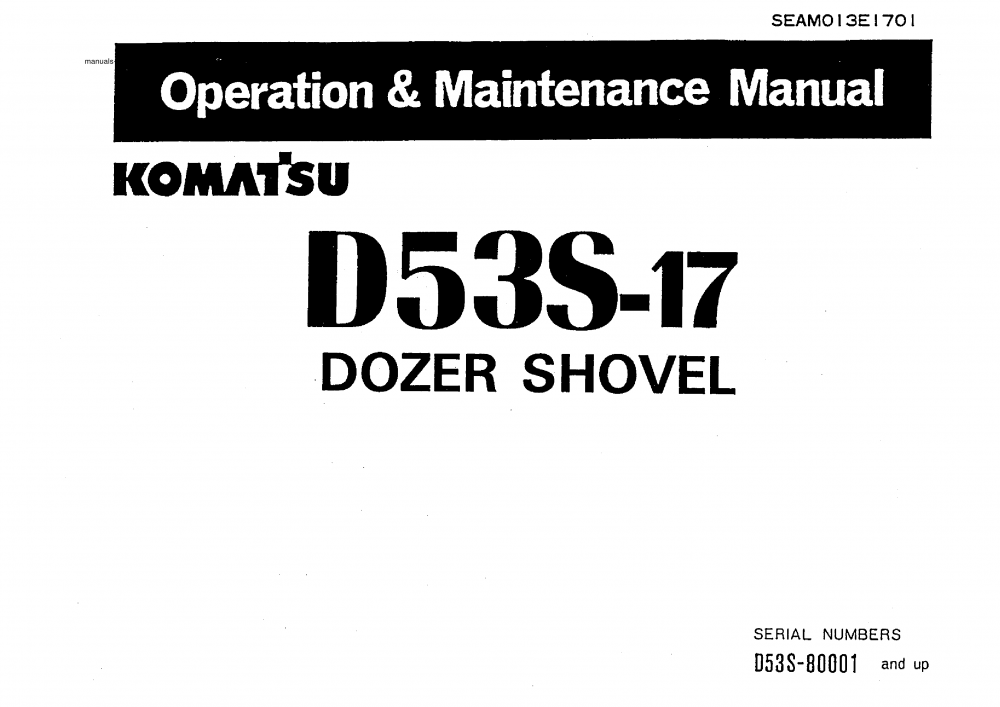 D53S-17(JPN) S/N 80001-UP Operation manual (English)