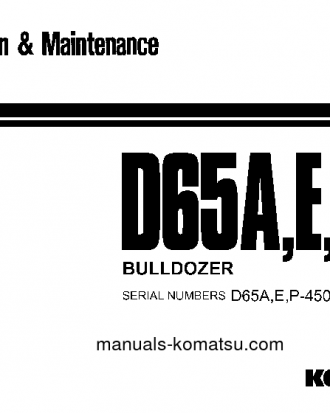 D65E-8(JPN) S/N 45001-UP Operation manual (English)