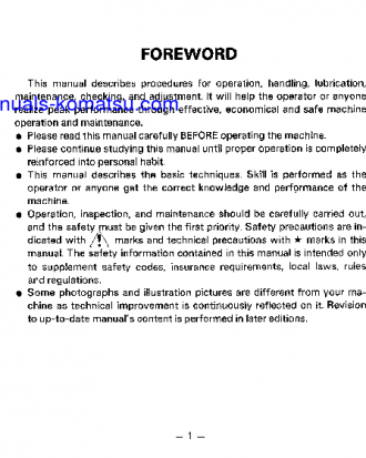 D65A-8(JPN) S/N 45319-UP Operation manual (English)