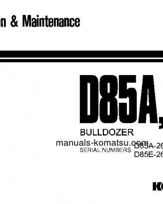 D85A-18(JPN) S/N 26001-UP Operation manual (English)