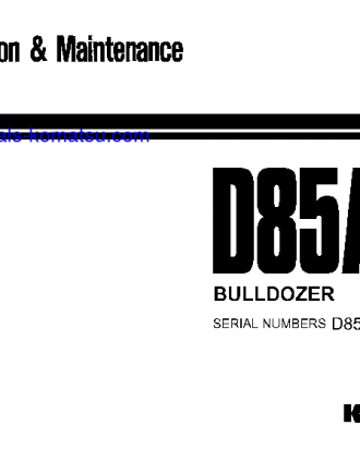D85A-21(JPN)-B S/N 35063-UP Operation manual (English)