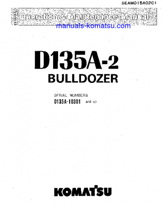 D135A-2(JPN) S/N 10301-UP Operation manual (English)