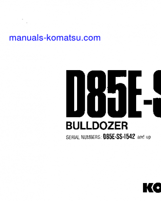 D85ESS-1(JPN) S/N 1542-UP Operation manual (English)