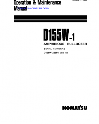 D155W-1(JPN) S/N 23891-UP Operation manual (English)